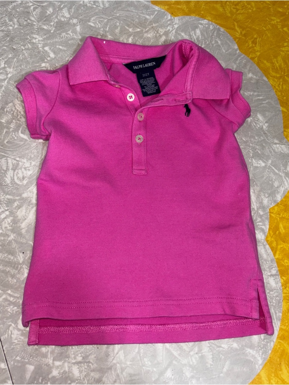 Ralph Lauren Girls' Hot Pink Polo Top